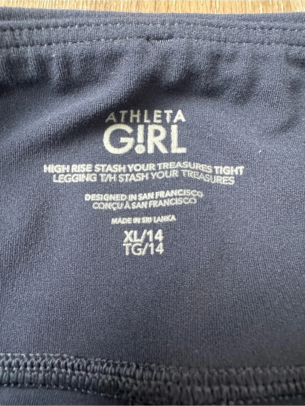 Athleta Girl Stash Your Treasures High Rise Leggings Navy XL/14